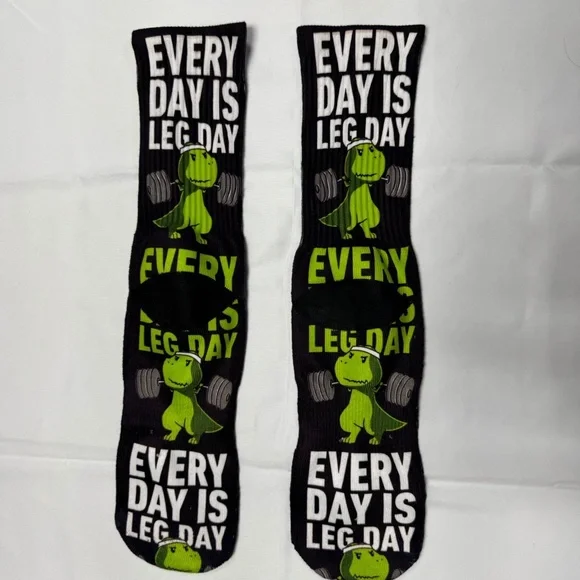 "Every Day Is Leg Day" Unisex Socks - NEW in Bag. - Picture 4 of 6